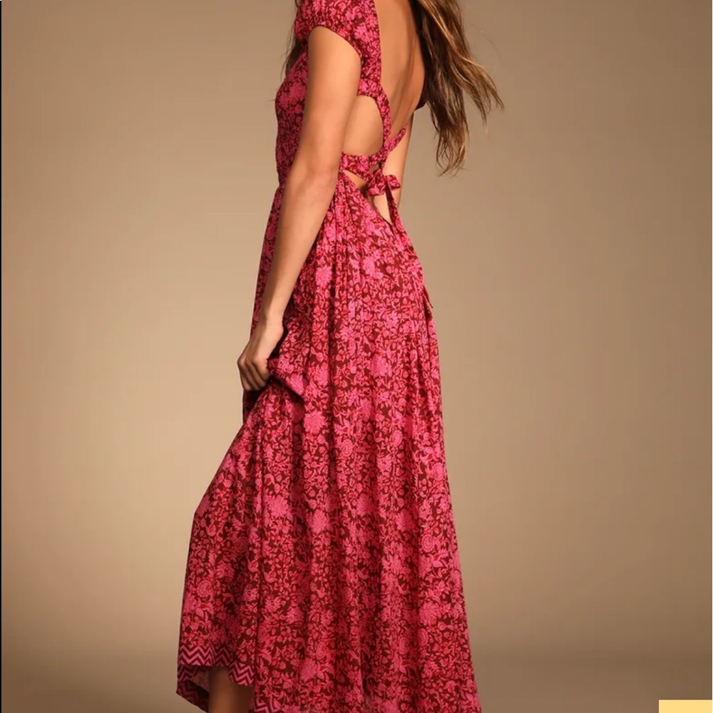 Free People Ultraviolet dress in burgundy floral